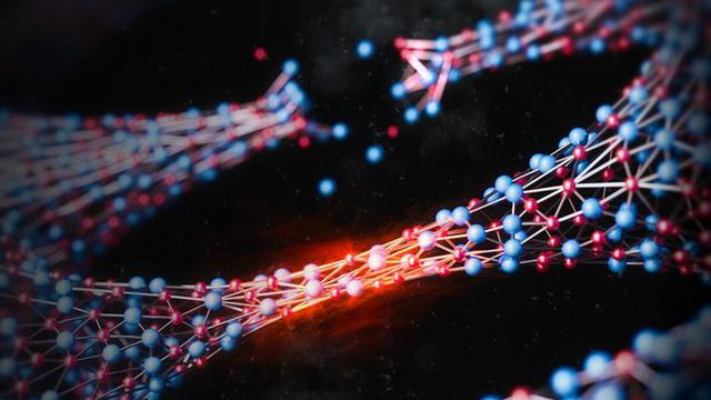 An artist impression of amorphous silicon carbide nanostrings testing to it's limit tensile strength. 