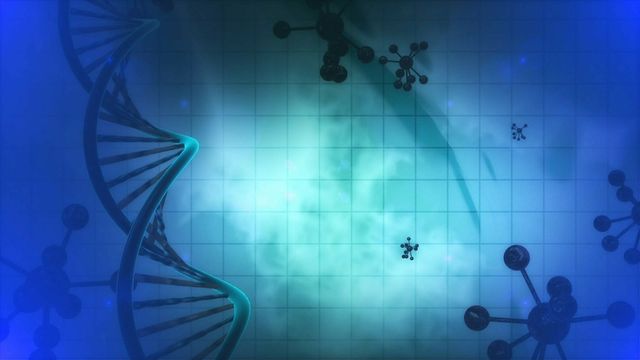 Representation of DNA and protein molecules. 